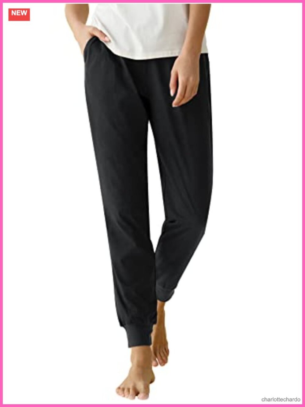 Cotton Pajama Joggers Knit Lounge Pants with Pockets
